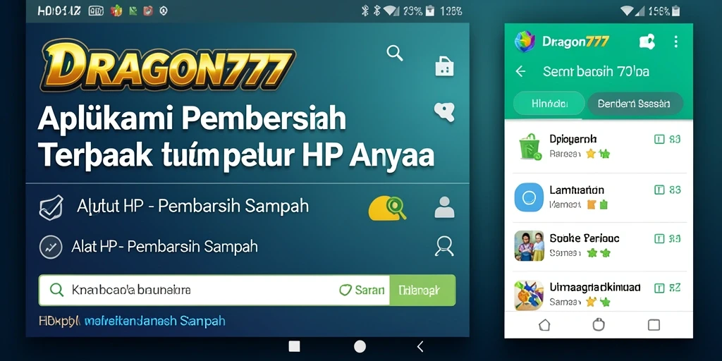 Screenshot antarmuka DRAGON777 yang menampilkan proses pembersihan sampah.