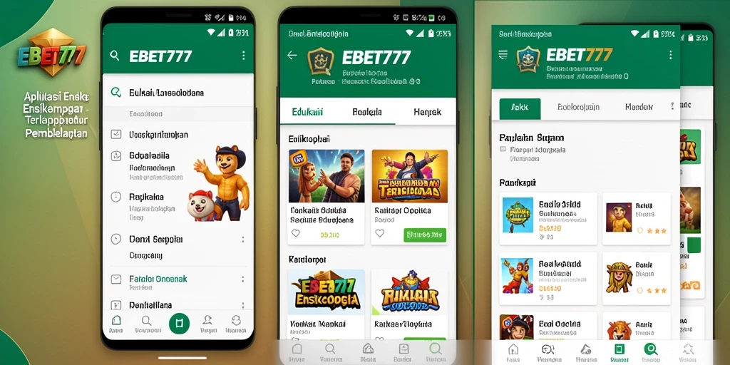 Tampilan antarmuka menarik dari aplikasi Ensiklopedia EBET777.