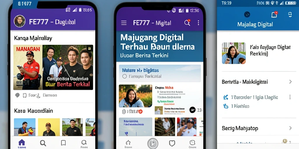 Tampilan antarmuka modern dengan berbagai pilihan berita menarik.
