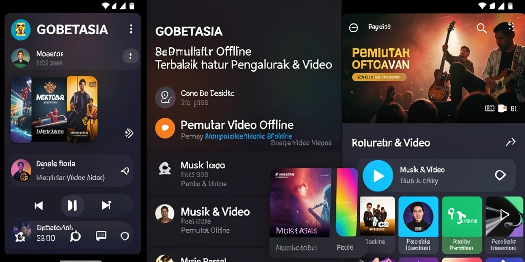 Antarmuka GOBETASIA menunjukkan pengalaman pemutar video offline yang sederhana dan efektif.