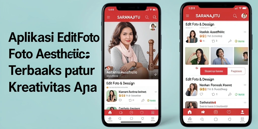 Tampilan antarmuka pengguna SARANAJITU dalam pengeditan foto aesthetic.